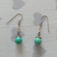 Orecchini Pendenti Argento 925 & Sfere Turchese