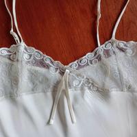 Babydoll   bianco con pizzo effetto seta