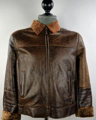 Short lambskin bomber jacket for men
