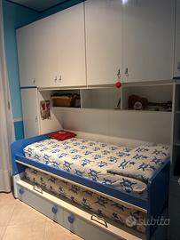Cameretta con letto scorrevole moretti compact