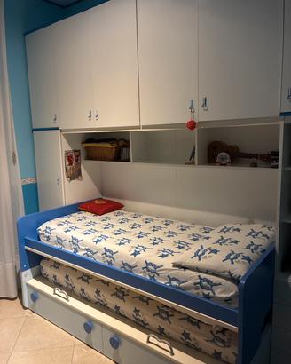 Cameretta con letto scorrevole moretti compact