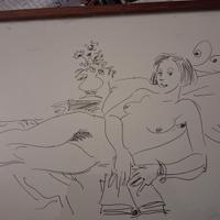 dipinto a china di Bernardo Leporini 1970