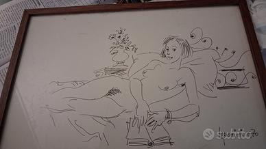 dipinto a china di Bernardo Leporini 1970