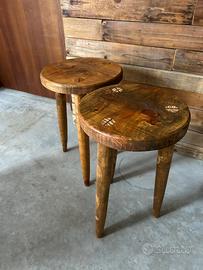 Sgabelli arte povera in legno massiccio