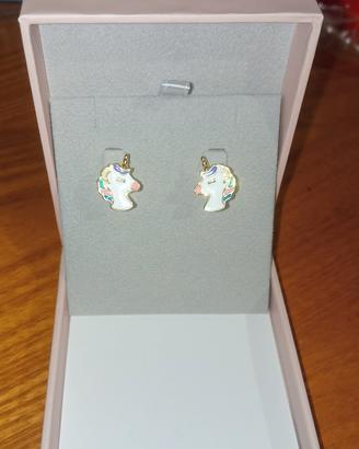 orecchini arg.925 unicorno smalti 