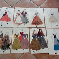 Schizzi di costumi degli anni '60.