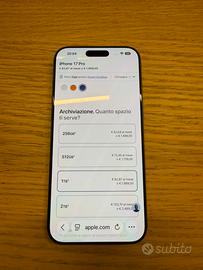 Iphone 17 pro max 1 tb scontrino