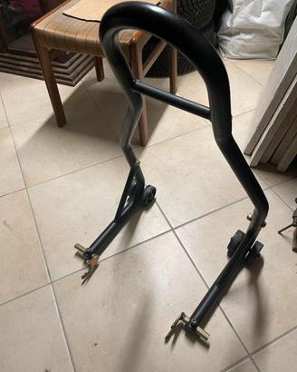 Cavalletto moto posteriore universale con ruote