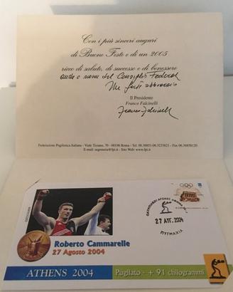 FRANCOBOLLO FOLDER OLIMPIADI ATENE 2004