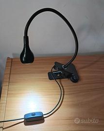 lampada luce LED tavolo con morsetto USB 