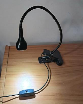 lampada luce LED tavolo con morsetto USB 
