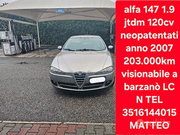 Alfa Romeo 147 1.9 JTDm 120CV neopatentati
