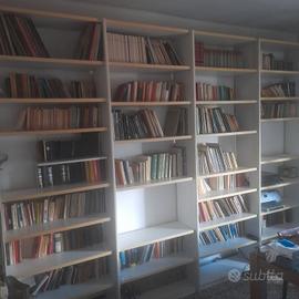 LIBRERIA A GIORNO BIANCA CON PROFILI CREMA anni 80