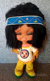 Pupazzo Bambola Indiano Panno Lenci vintage 40 cm