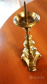 Antico Candelabretto in bronzo dorato primo 1700