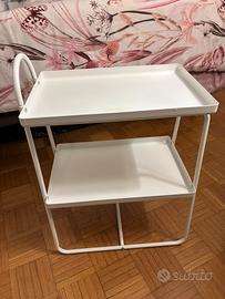 IKEA Comodino/scaffale metallo bianco