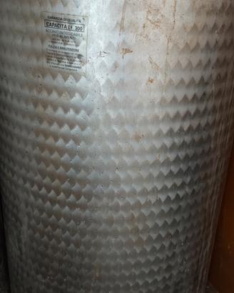 fusto bidone acciaio inox 300lt  con coperchio 