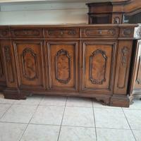 Mobili in noce: nr.2 credenze + nr.1 cristalliera