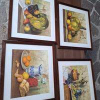 4 quadri con stampe