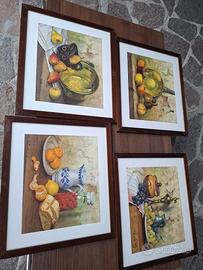 4 quadri con stampe