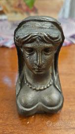 Alare Scultura Da Camino Busto Femminile 9x5 Cm