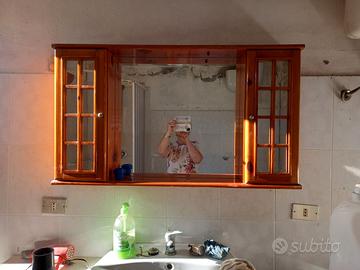 Specchiera bagno in legno
