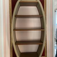 2 pezzi di Libreria ovale decorativa in legno