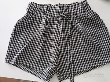 pantaloncini donna quadretti bianco e nero 