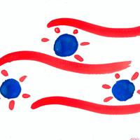 Opera astratta tempera su cartoncino