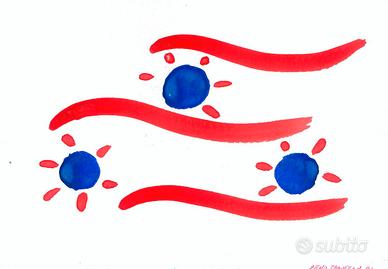 Opera astratta tempera su cartoncino