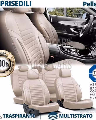 SET COPRISEDILI per Lancia Delta in PELLE Beige