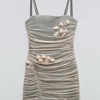 Vestito Zara con tulle e fiori CON CARTELLINO