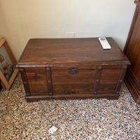 Bauletto in legno massello stile rustico/vintage