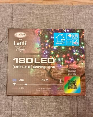 Catena luminosa natalizia 180 LED multicolore