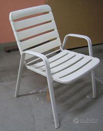 3 sedie da giardino comfort in metallo e plastica