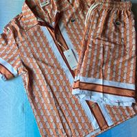 🟠 Completo camicia + shorts Lacoste arancione