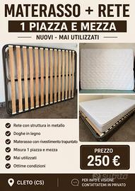 Materasso piazza e mezza più rete Nuovi