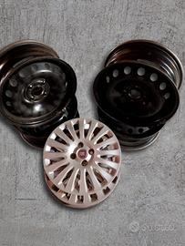 4 CERCHI FIAT PUNTO/PUNTO EVO 6J×15 CON 4 COPRICER