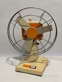 Ventilatore vintage anni ’60/’70 crema e arancio