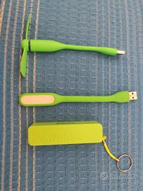 Power bank+luce+ventola kit