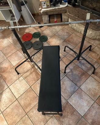 Set Panca + Rack + Bilanciere e 40kg in ghisa
