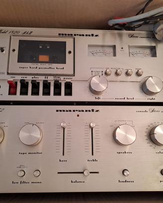 Impianto stereo Marantz vintage, casse artigianali