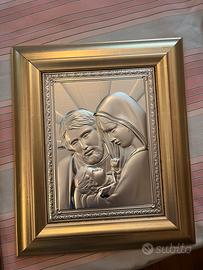 Quadro Sacra Famiglia Argento Bilaminato