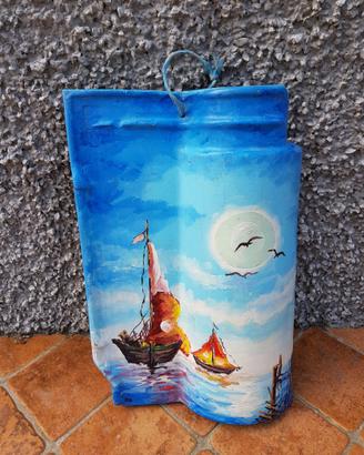 Coppo e tegola dipinte a mano