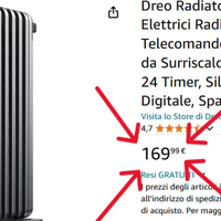 Stufetta Olio - 9 elementi a “M” 2000W – NUOVO