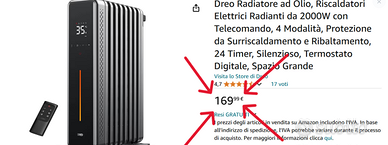 Stufetta Olio - 9 elementi a “M” 2000W – NUOVO