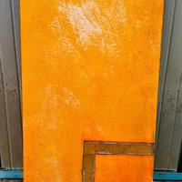 Quadro astratto dipinto a mano con colori a olio.