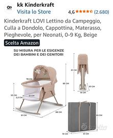 Culla da campeggio richiudibile con borsa