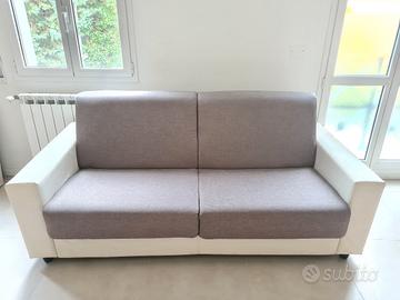 Divano letto matrimoniale bianco e grigio tortora