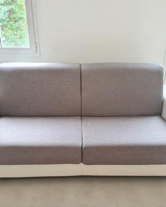 Divano letto matrimoniale bianco e grigio tortora